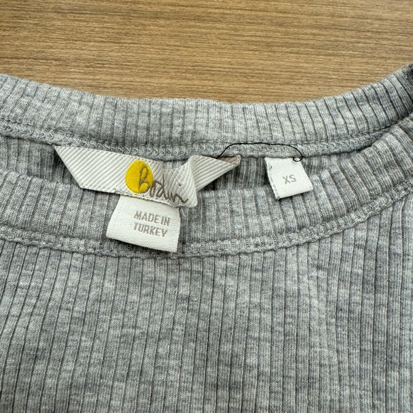 Boden Gray Ribbed Short Sleeve‎ Top - Picture 2 of 5